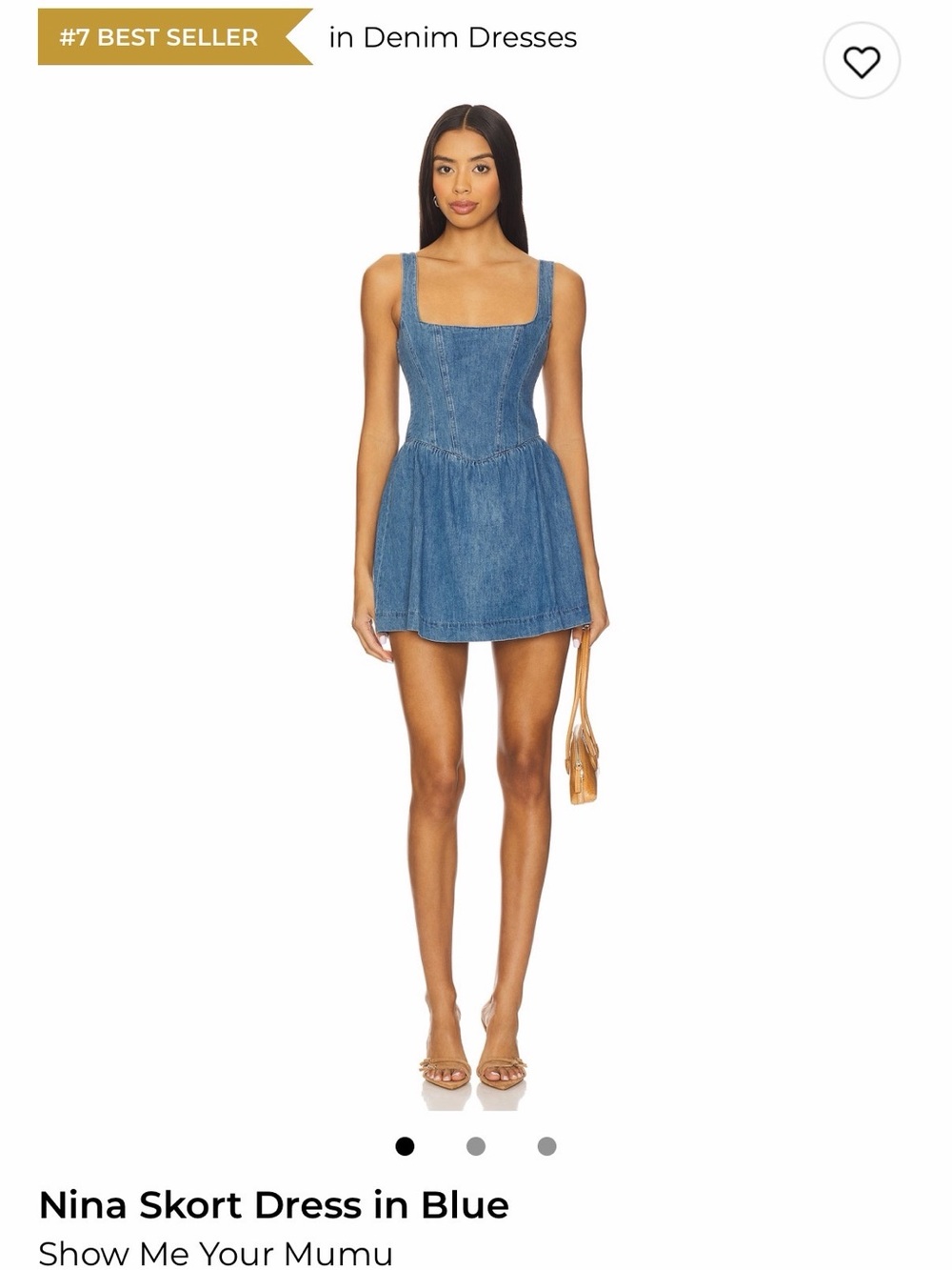 Show Me Your Mumu Blue Denim Mini Skort Dress
